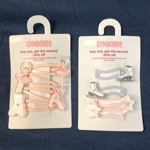 New with tags Gymboree ballerina and Ice Skating  girl hair clips